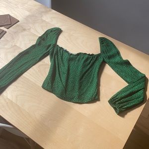 Reformation Bobbie Top. Green.